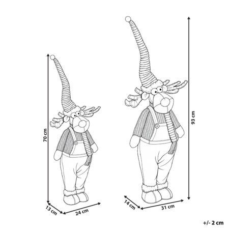 Zestaw 2 dekoracji świątecznych LITTALA 70/93 cm Renifer Brązowy