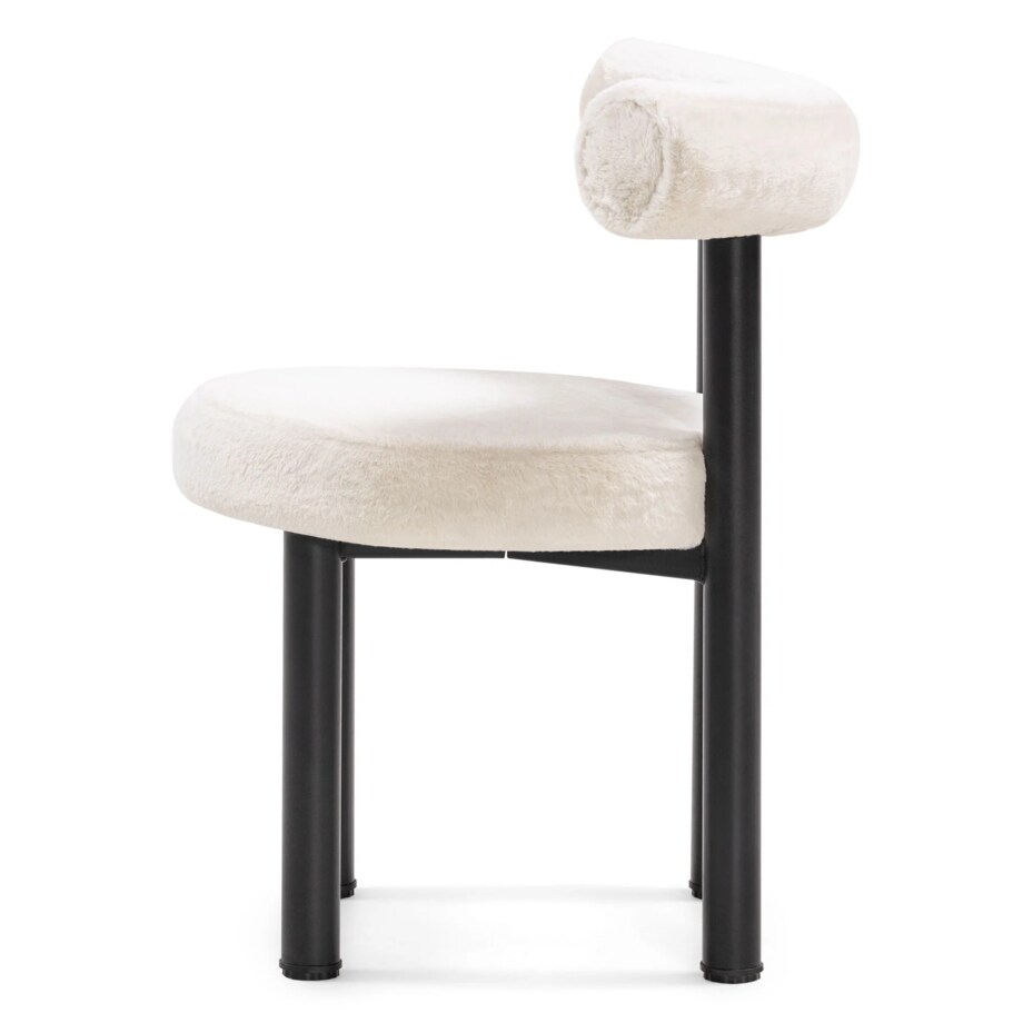 Krzesło do jadalni ecru/czarne nogi 75x58x81 cm PEDRITO - II, 2 szt.