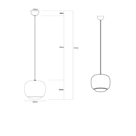 LAMPA WISZĄCA ALUMINIOWA ORIONIS S SZAMPAŃSKA