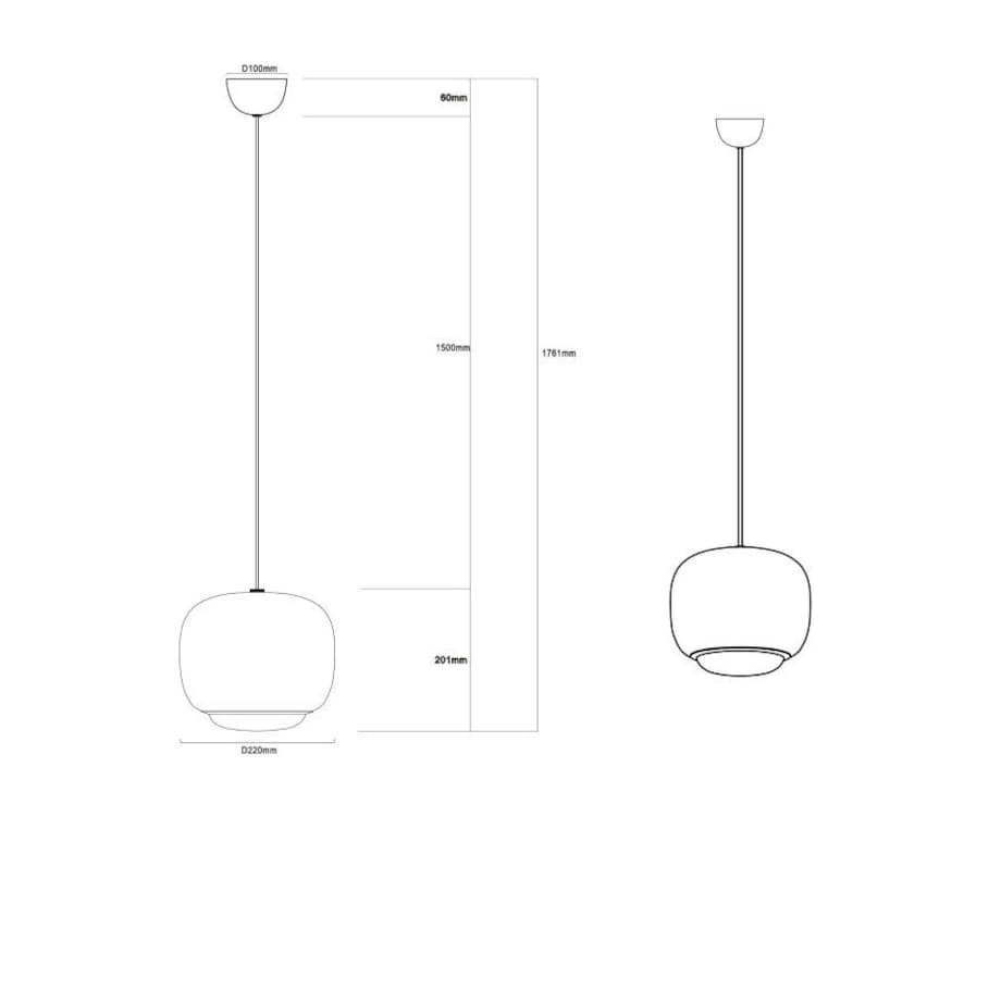 LAMPA WISZĄCA ALUMINIOWA ORIONIS S SZAMPAŃSKA