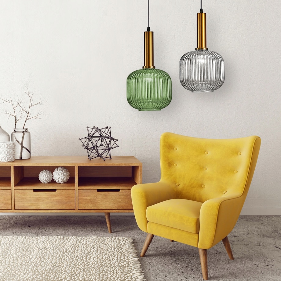 Lampa Sufitowa Wisząca Szklana Kolory Zielona