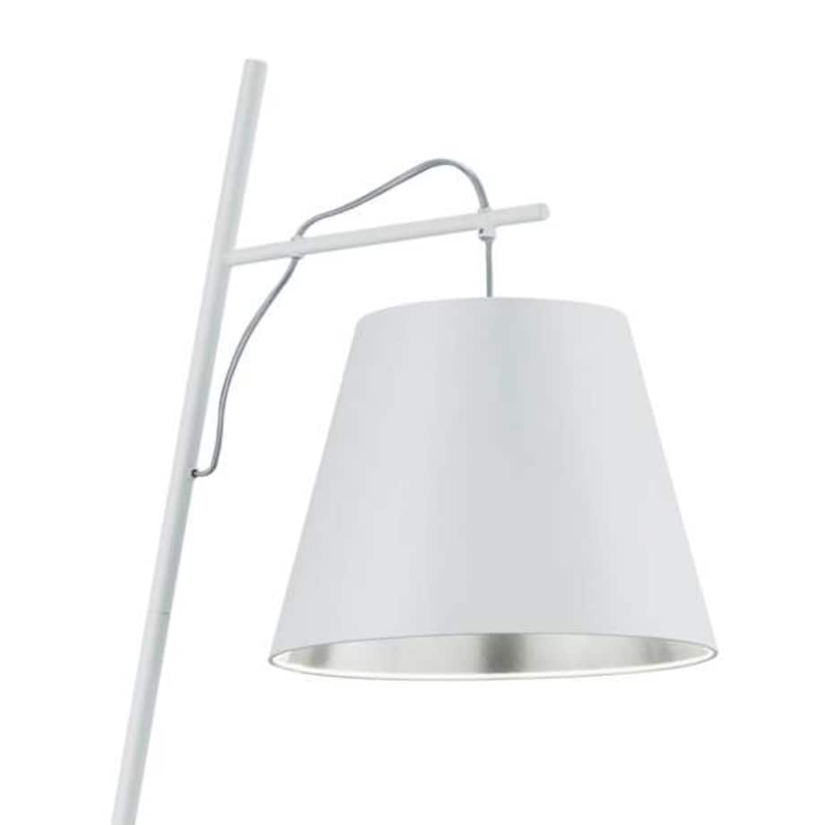 Stojąca LAMPA podłogowa ANDREUS 407500189 Trio salonowa OPRAWA metalowa biała