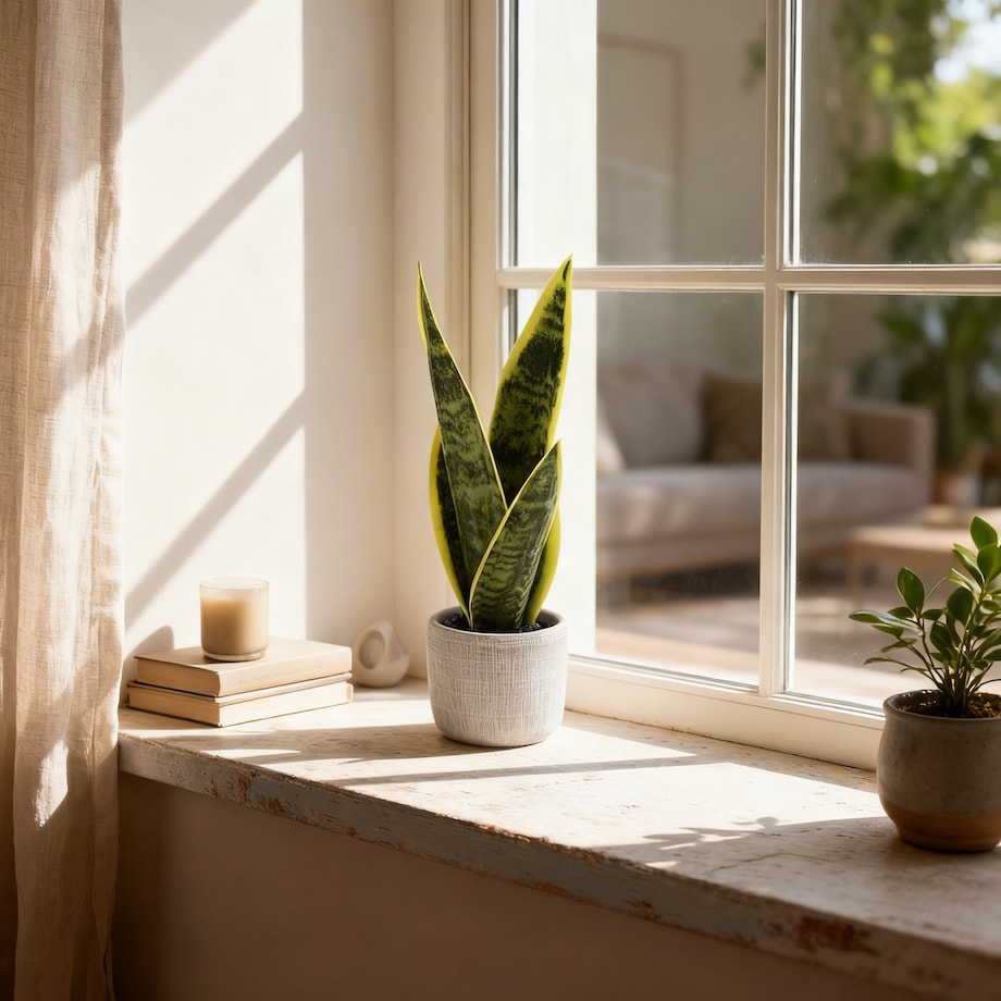 Sztuczny kwiat JAK ŻYWY do wazonu Sansewieria WĘŻOWNICA roślina ZIELONA