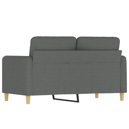 vidaXL Sofa 2-osobowa, ciemnoszara, 120 cm, tapicerowana tkaniną
