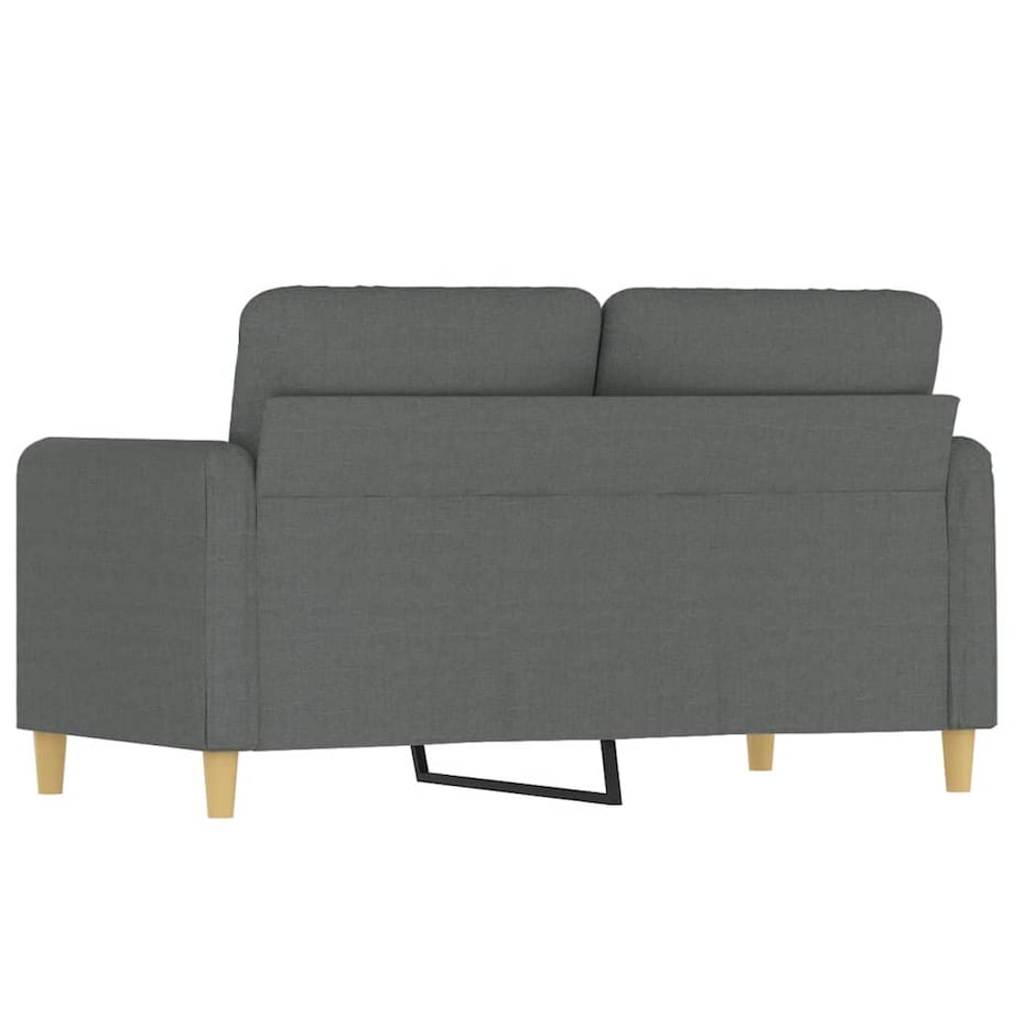 vidaXL Sofa 2-osobowa, ciemnoszara, 120 cm, tapicerowana tkaniną