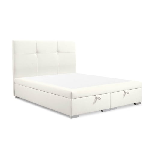 Łóżko tapicerowane BEHATI 180x200 z pojemnikiem, Kremowy, tkanina Megan 351