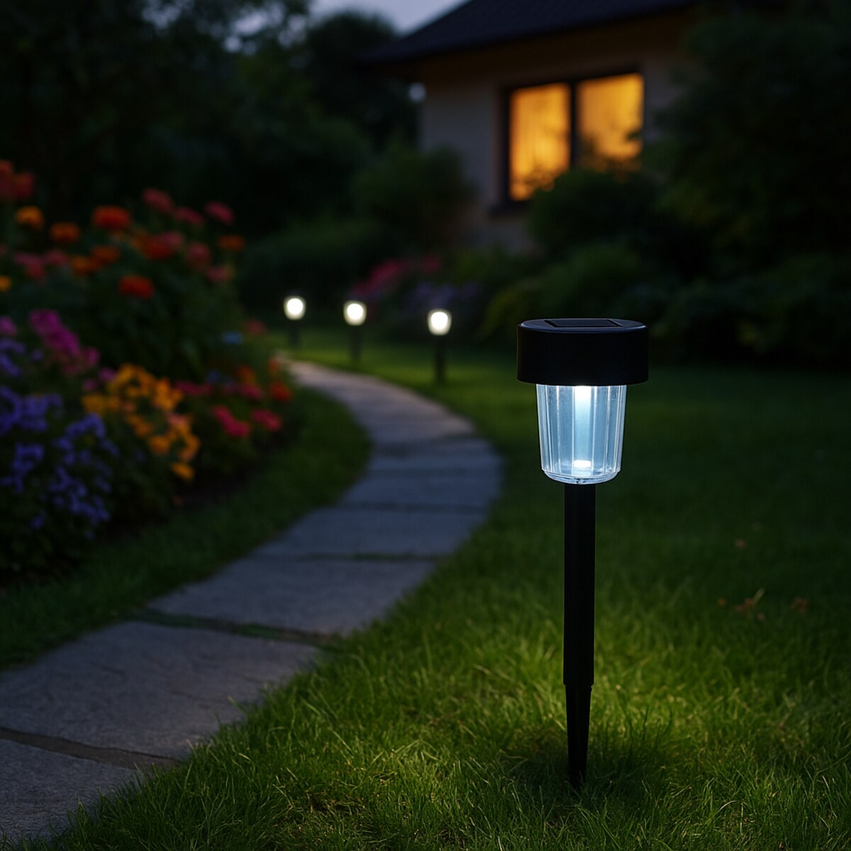 Lampka Solarna Ogrodowa  Słupek Do Wbicia W Ziemię Zewnętrzna Latarnia