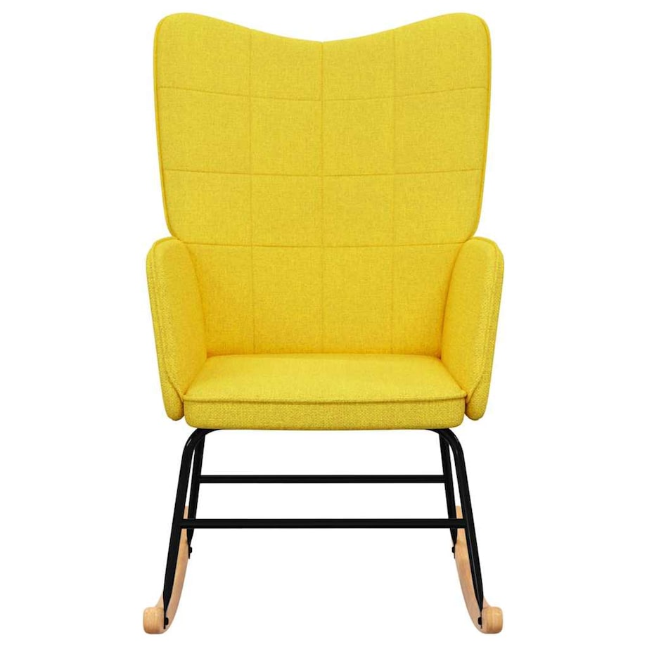 vidaXL Fotel bujany, musztardowy, tapicerowany tkaniną