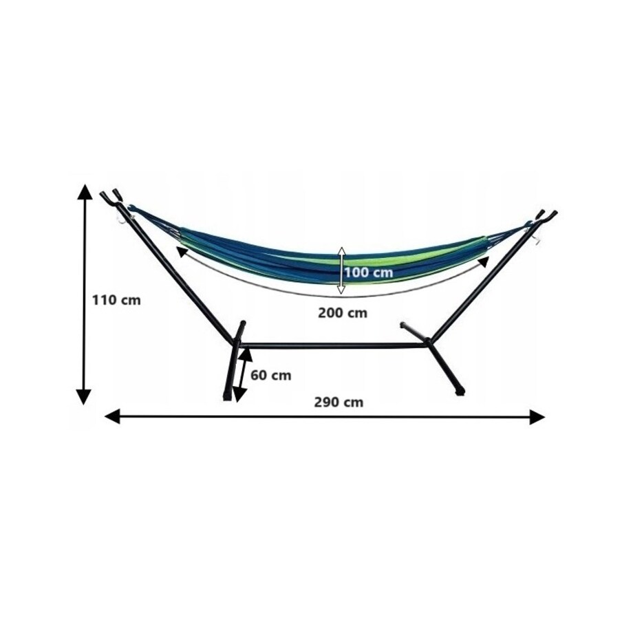 Hamak Ogrodowy Ze Stelażem 260X150 Z Pokrowcem Do 200 Kg Duży Mocny Pałąk