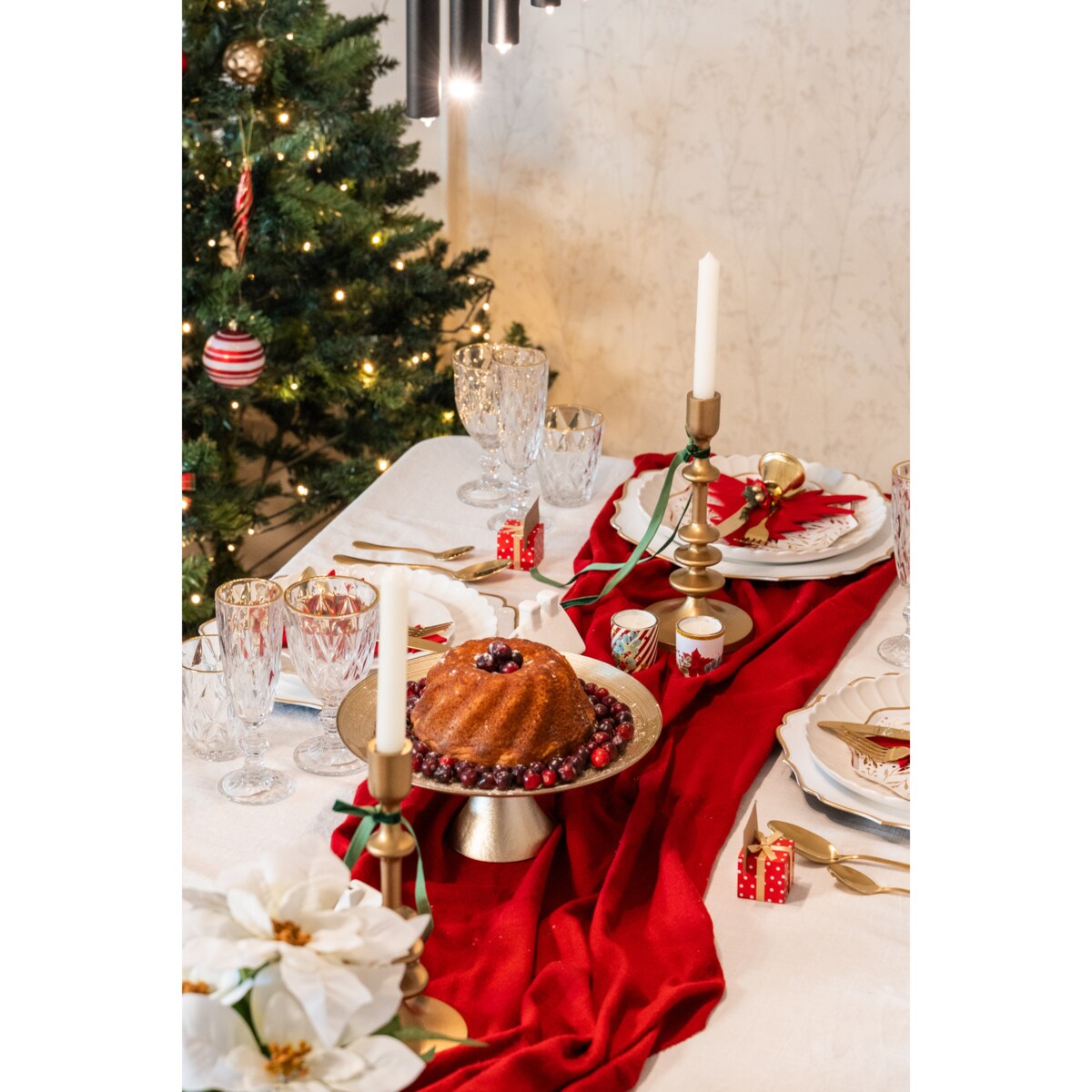 Patera na ciasto nowoczesna, szklana, Ø 28 cm, Home Styling Collection