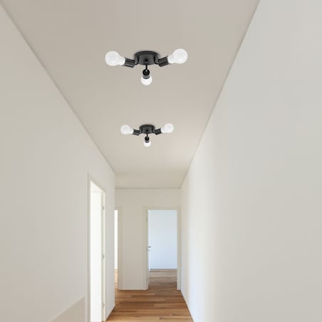 Lampa Sufitowa Plafon Potrójna Metalowa Black 3