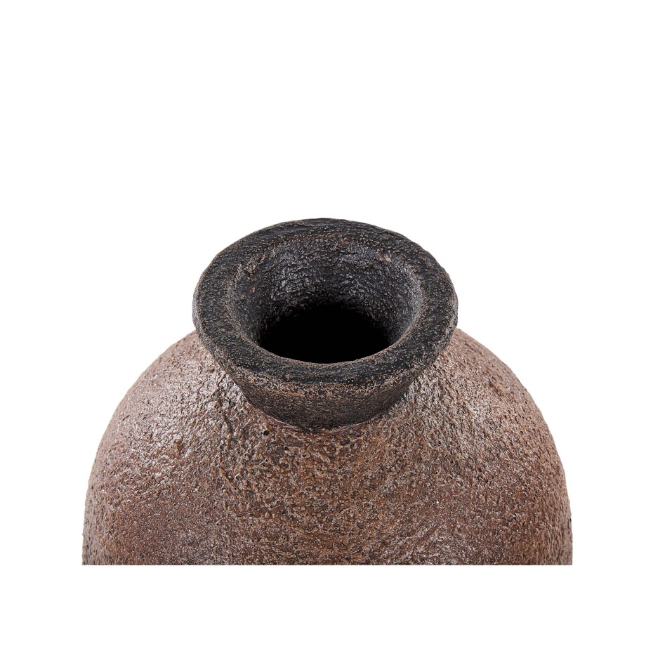 Wazon dekoracyjny z terakoty 30 cm brązowo-czarny AULIDA