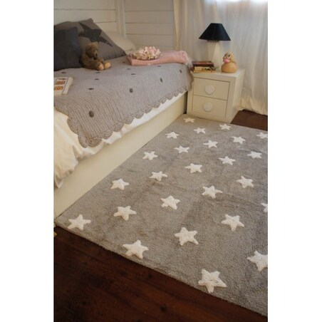 Dywan Bawełniany Grey Stars White 120x160 cm Lorena Canals