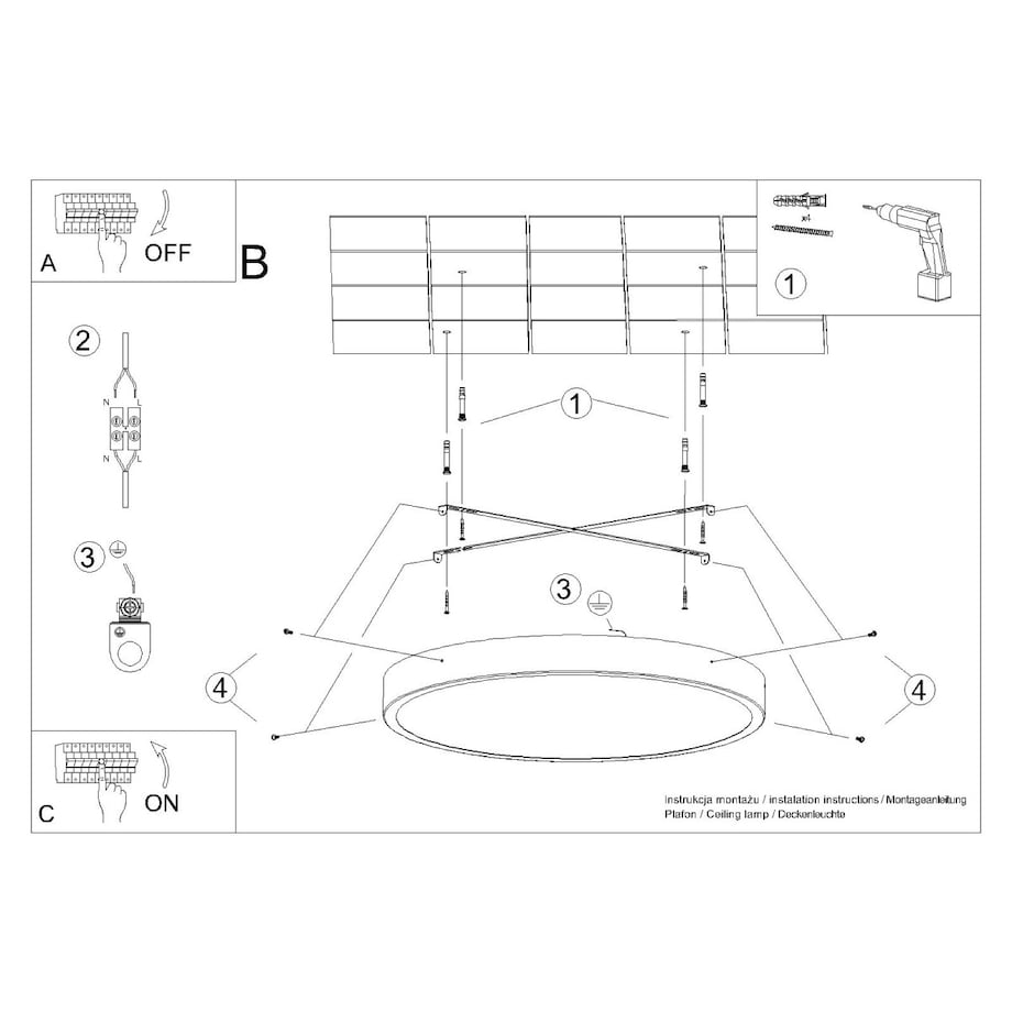 Plafon ONYX 50 biały LED 3000K