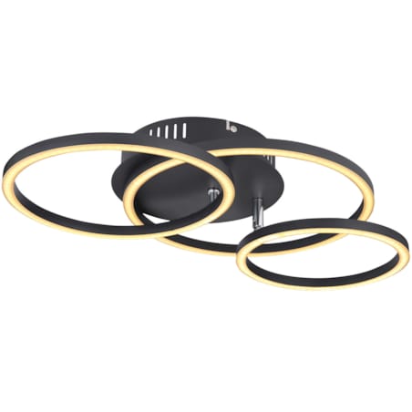 LAMPA sufitowa KENDY 67233-30S Globo metalowa OPRAWA geometryczna LED 30W 3000K pierścienie czarne rings