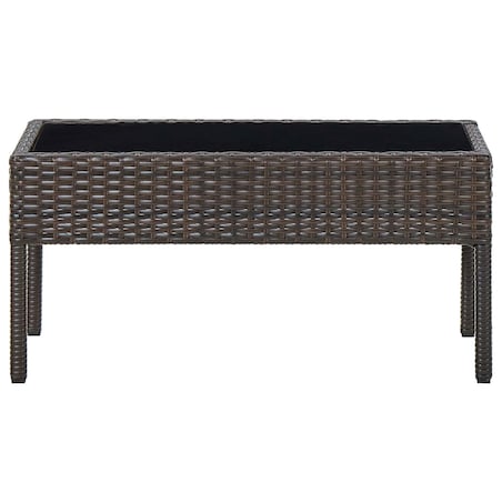 vidaXL Stolik ogrodowy, brązowy, 75x40x37 cm, rattan PE