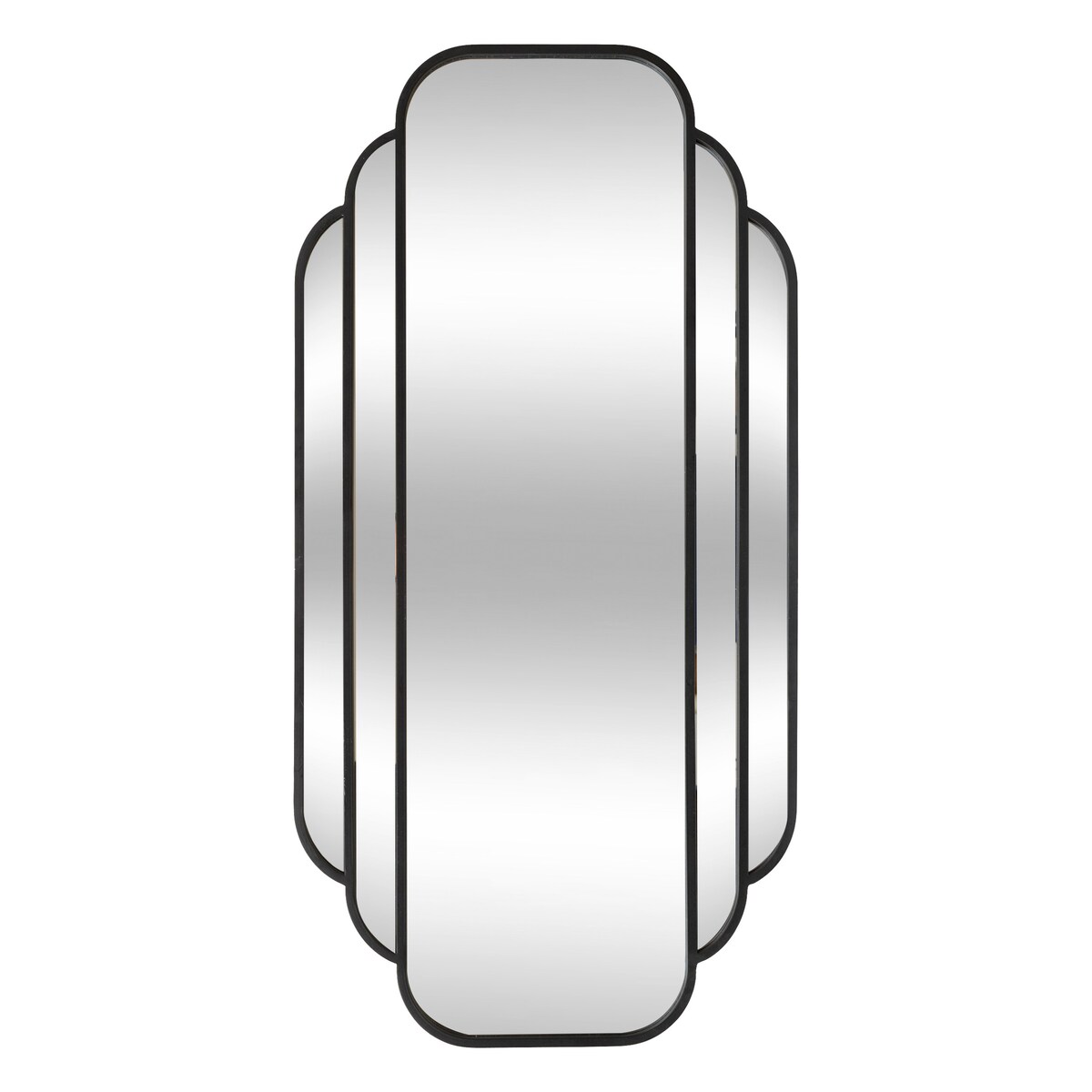 Lustro wiszące duże art deco BENEDITA, metalowa rama, 50,5 x 100,3 cm