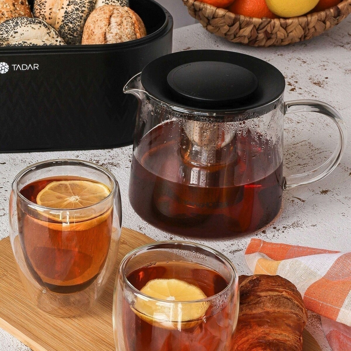 DZBANEK SZKLANY Z ZAPARZACZEM sitko imbryk czajnik na zioła herbatę 1,5 L