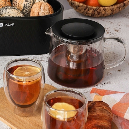 DZBANEK SZKLANY Z ZAPARZACZEM sitko imbryk czajnik na zioła herbatę 1,5 L