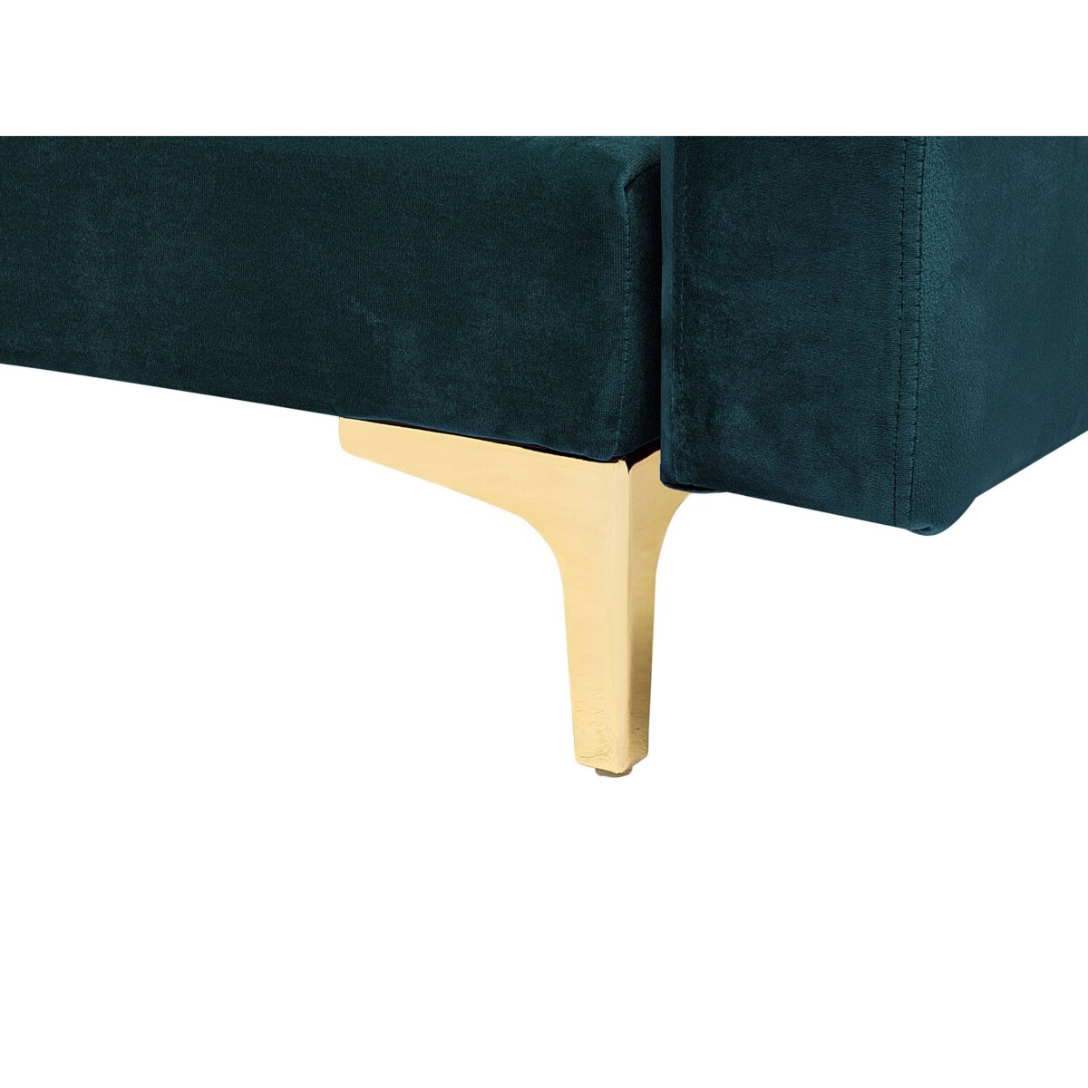 Narożnik rozkładany 4-osobowy z otomaną welurowy prawostronny zielony ABERDEEN