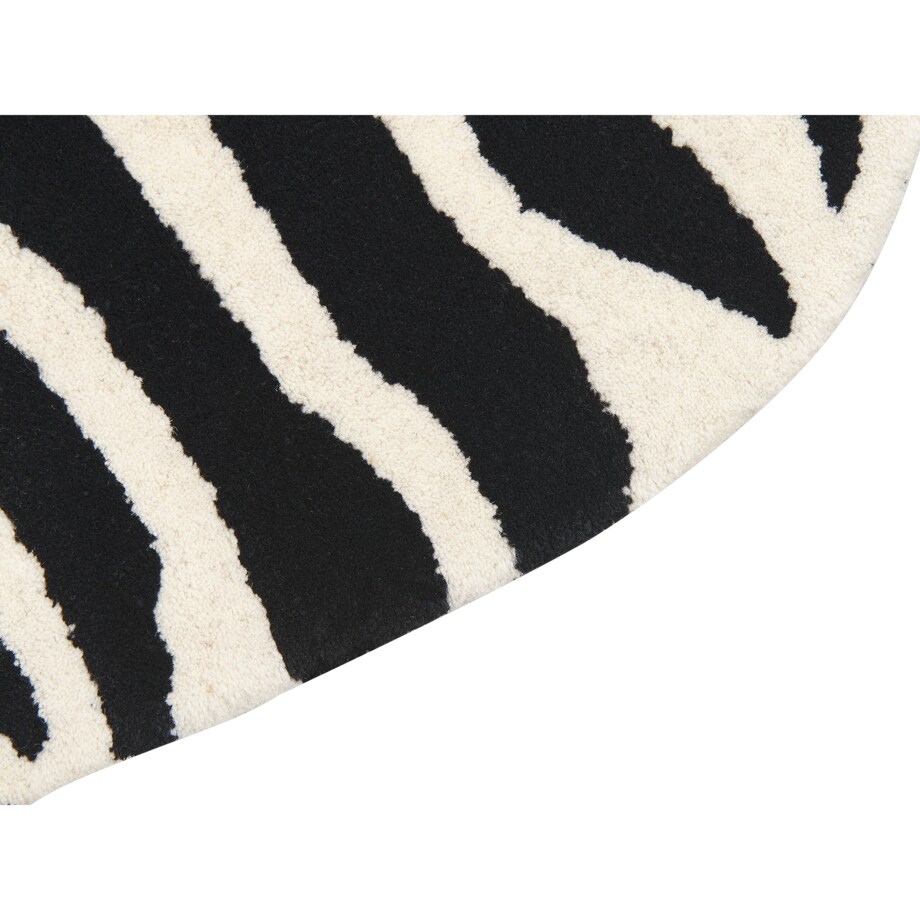 Dywan dziecięcy wełniany zebra 100 x 160 cm biało-czarny KHUMBA