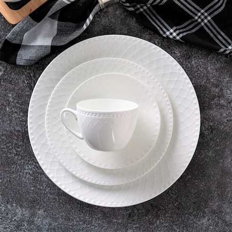 VILLA ITALIA Talerzyk deserowy śniadaniowy porcelanowy 20 cm ROMA white