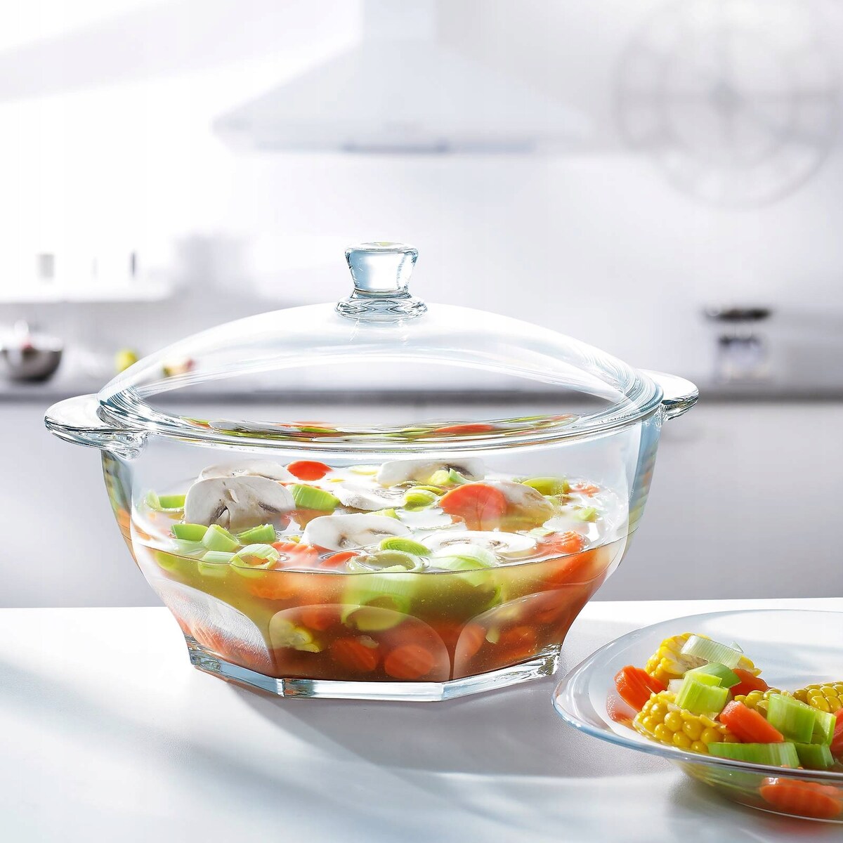 SZKLANA WAZA Z POKRYWKĄ NA ZUPĘ barszcz święta rosół LUMINARC 2,5 L