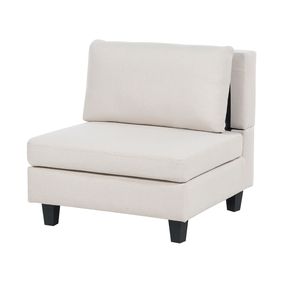 Tapicerowany lewostronny narożnik modułowy 4-osobowy z otomaną jasnobeżowy UNSTAD