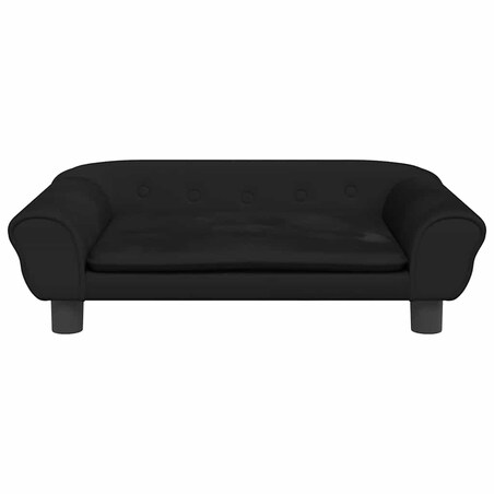 vidaXL Sofa dla dzieci, czarna, 70x45x26 cm, aksamit