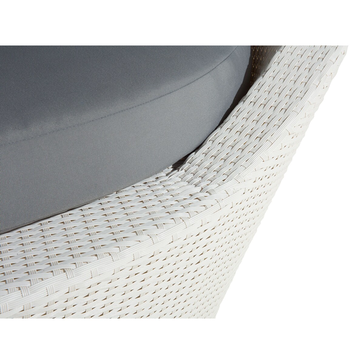 Kosz ogrodowy z technorattanu biało-szary SYLT