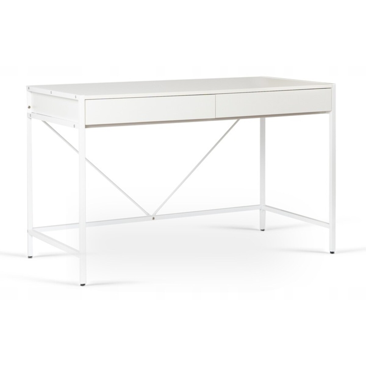 Biurko Toaletka Biała Z Szufladami Biurowe Prostokątne ALLY 123 cm