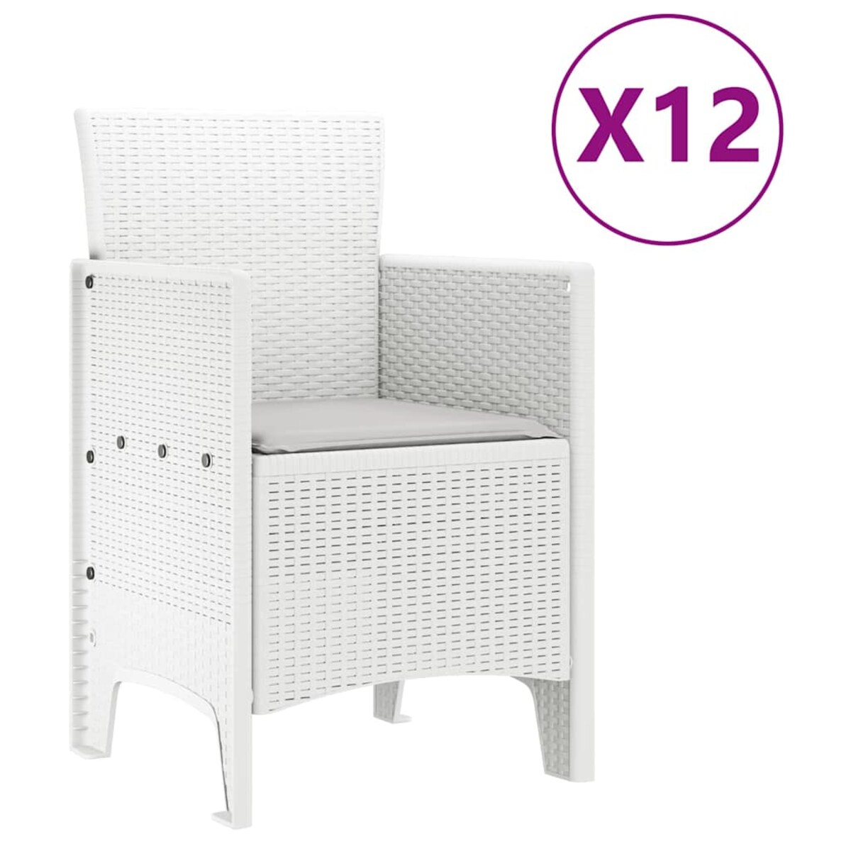 vidaXL Zestaw do jadalni w ogrodzie 13 pcs Biały Rattan Polt