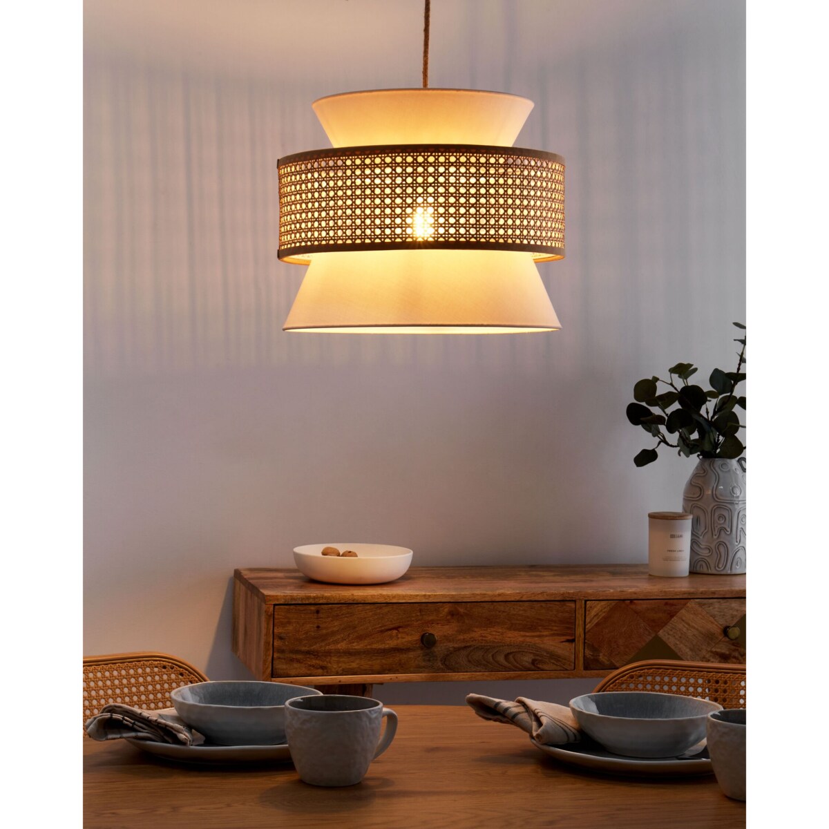 Lampa wisząca naturalna z beżowym LUYANO