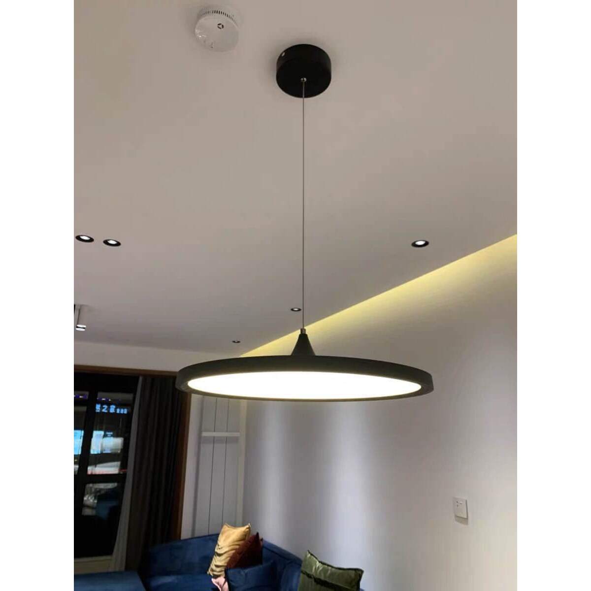 LAMPA wisząca DISC CHUA-16W-NW Abigali okrągła OPRAWA dysk LED 16W 4000K zwis czarny