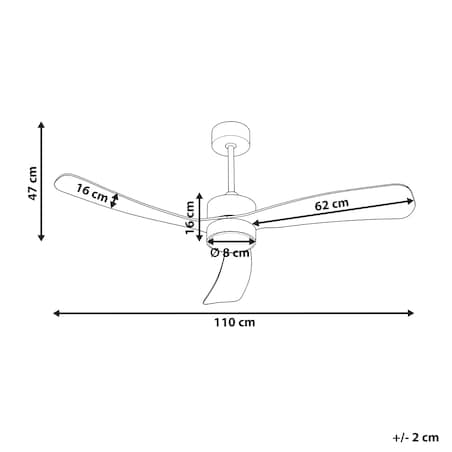 Wentylator sufitowy z lampą PRASLIN Z pilotem LED Biały
