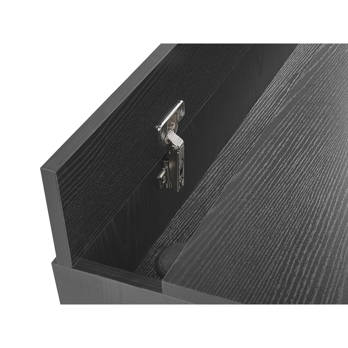 Biurko z szufladami 120 x 60 cm czarne z jasnym drewnem JENA