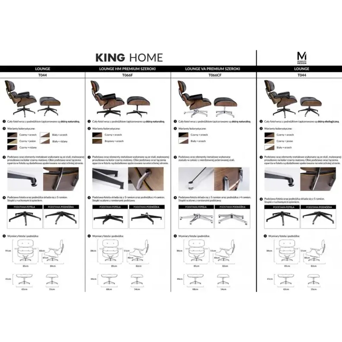 Komfortowy fotel Lounge obrotowy do gabinetu czarny orzech, King Home