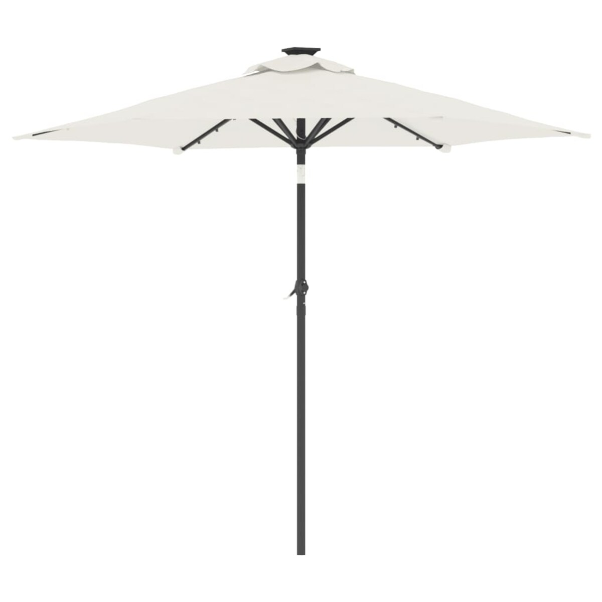 vidaXL Parasol ogrodowy z LED, stalowy słupek, biały, 225x225x212 cm