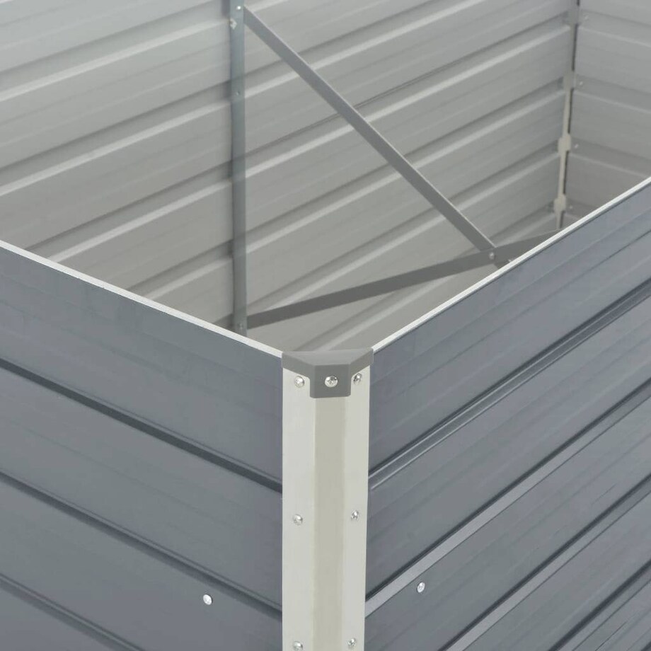 vidaXL Donica ogrodowa, 160 x 80 x 77 cm, stal galwanizowana, szara