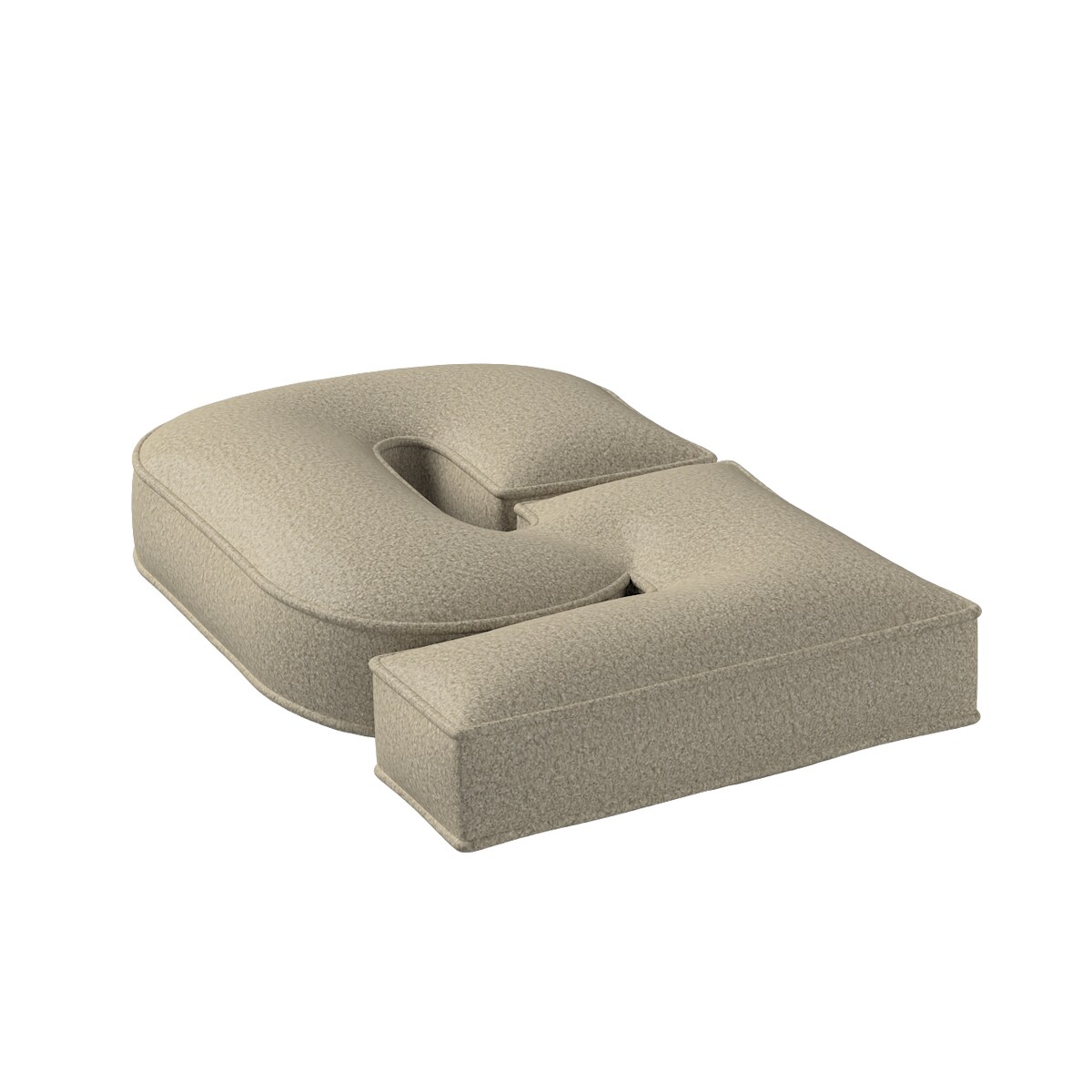 Poduszka Cyferka 5, jasny beż, 25 x 40 cm, Boucle