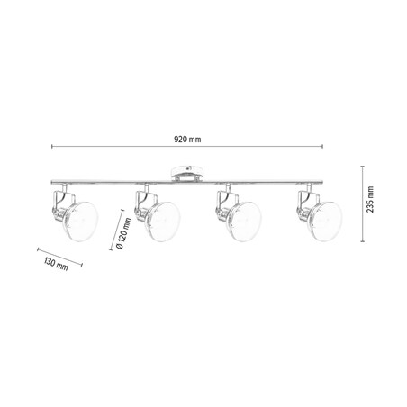 Lampa Sufitowa BRITOP Lighting 4xE27 Max.60W Miedziany Blask, Nowoczesny, Loftowy Design od Polskiego Producenta 1szt.