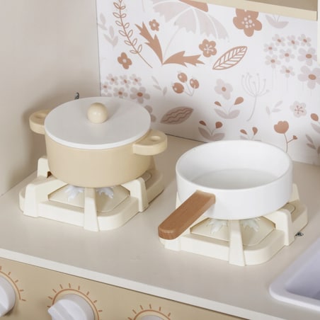 Drewniana kuchnia XXL dla dzieci Cook&Play światło, dźwięk - lodówka, piekarnik, pralka