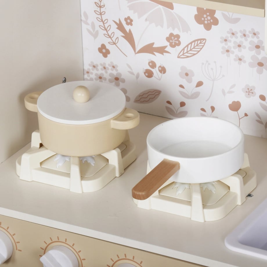 Drewniana kuchnia XXL dla dzieci Cook&Play światło, dźwięk - lodówka, piekarnik, pralka