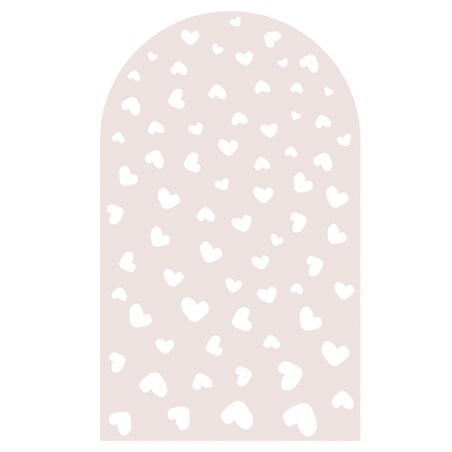 Naklejka na ścianę łuk brudny róż - serca XL