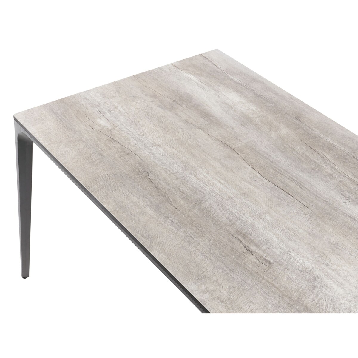 Stół ogrodowy SOVARETO 180 cm 90 cm Imitacja drewna Jasnoszary