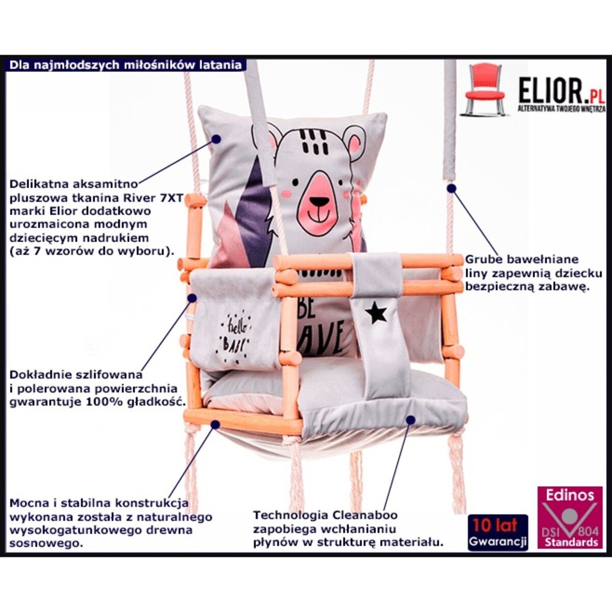 Huśtawka 3w1 rośnie razem z dzieckiem Alwa - jelonek