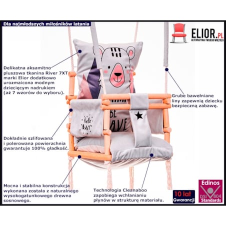 Huśtawka 3w1 rośnie razem z dzieckiem Alwa - jelonek