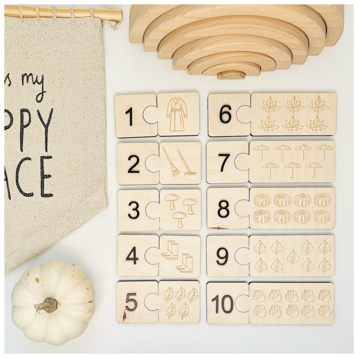 Duże jesienne puzzle CYFRY