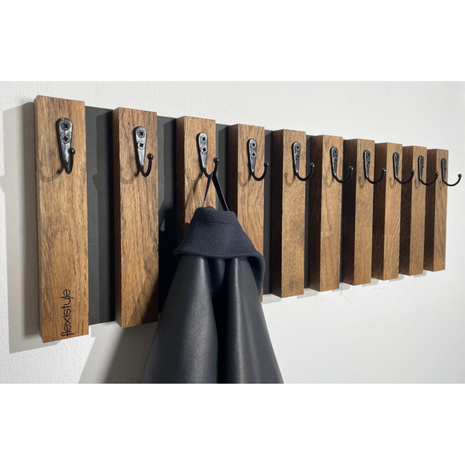Drewniany wieszak na klucze Lamele 60cm brązowy