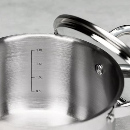 Garnek stalowy z pokrywką indukcja gaz 2.6L 18cm KLAUSBERG